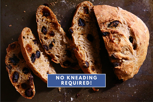 RECIPE: No-Knead Cinnamon Nutmeg Raisin Artisan Bread for Beginners - Bakestarters