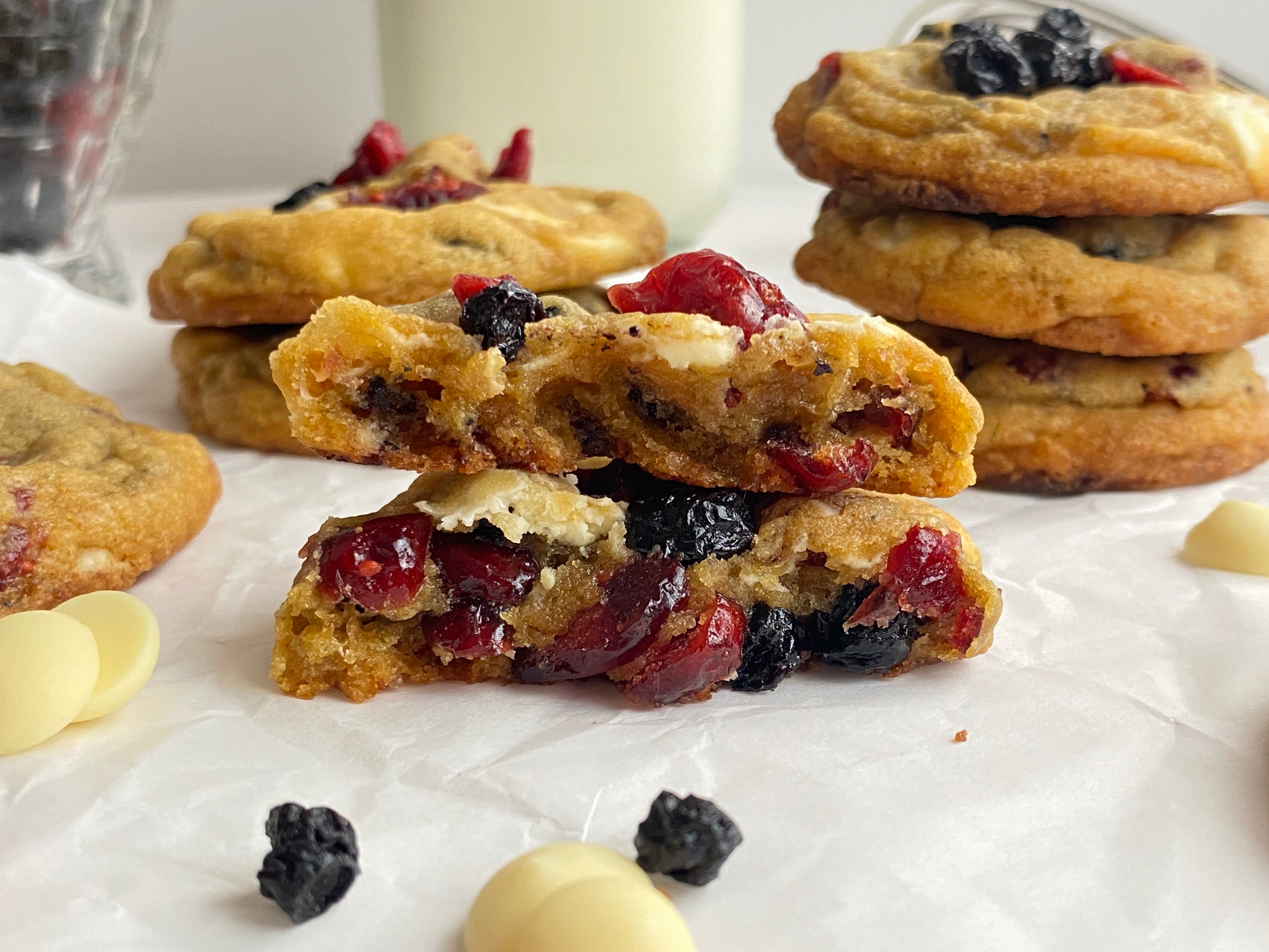 Berry Bliss | Blueberries, Cranberries, & White Chocolate Cookies (~20 cookies)