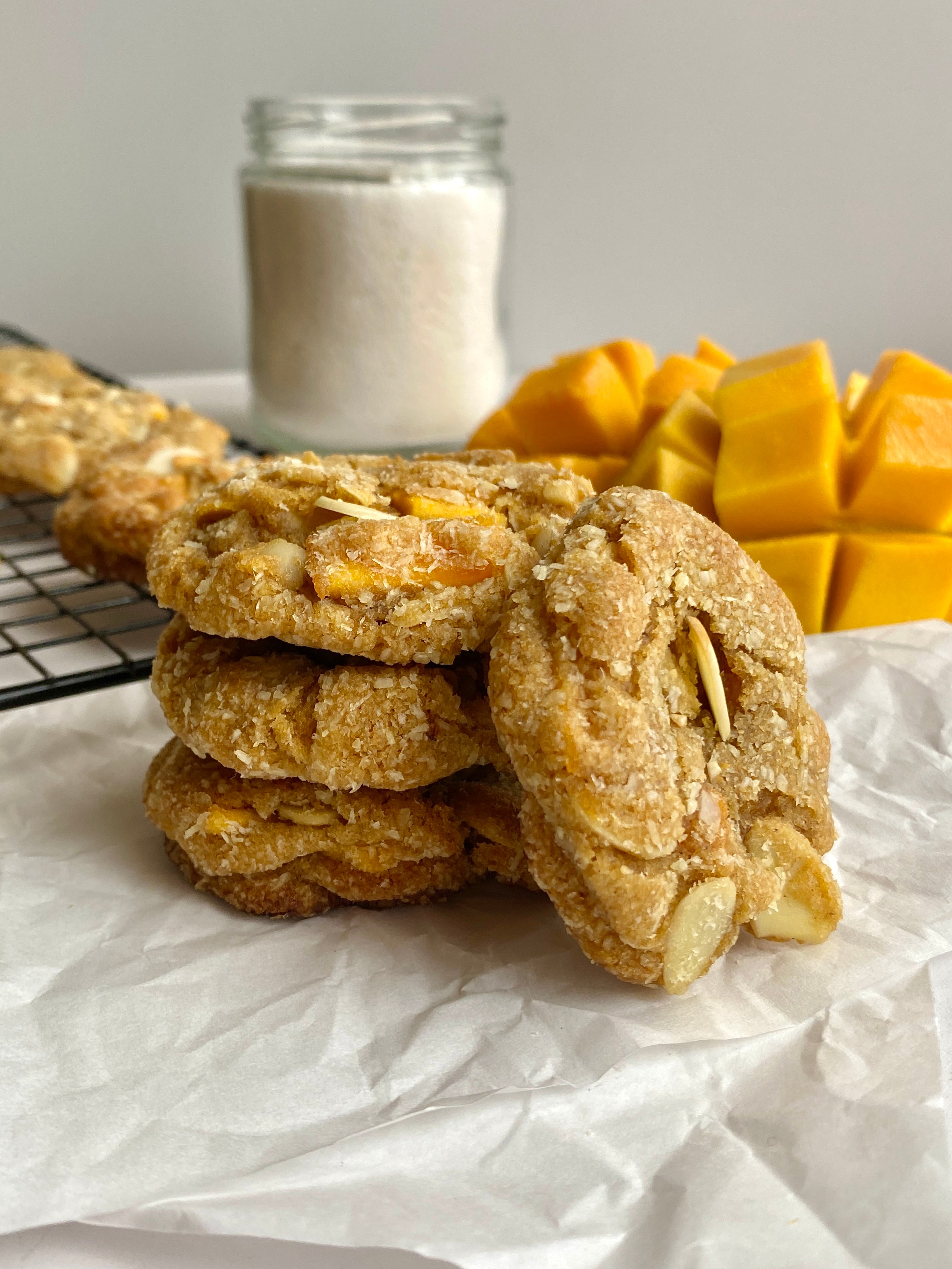 Tropical Delight | Mango, Almond, & Coconut Cookies (~20 cookies)