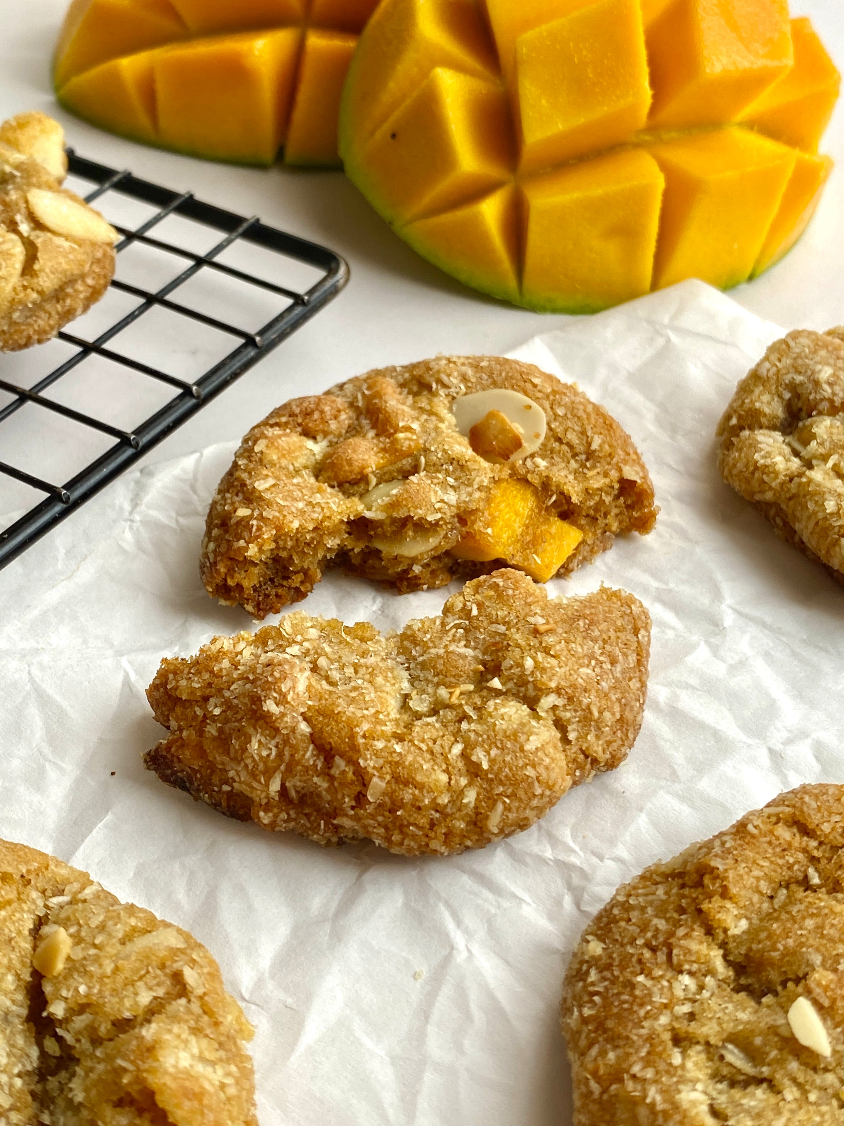 Tropical Delight | Mango, Almond, & Coconut Cookies (~20 cookies)