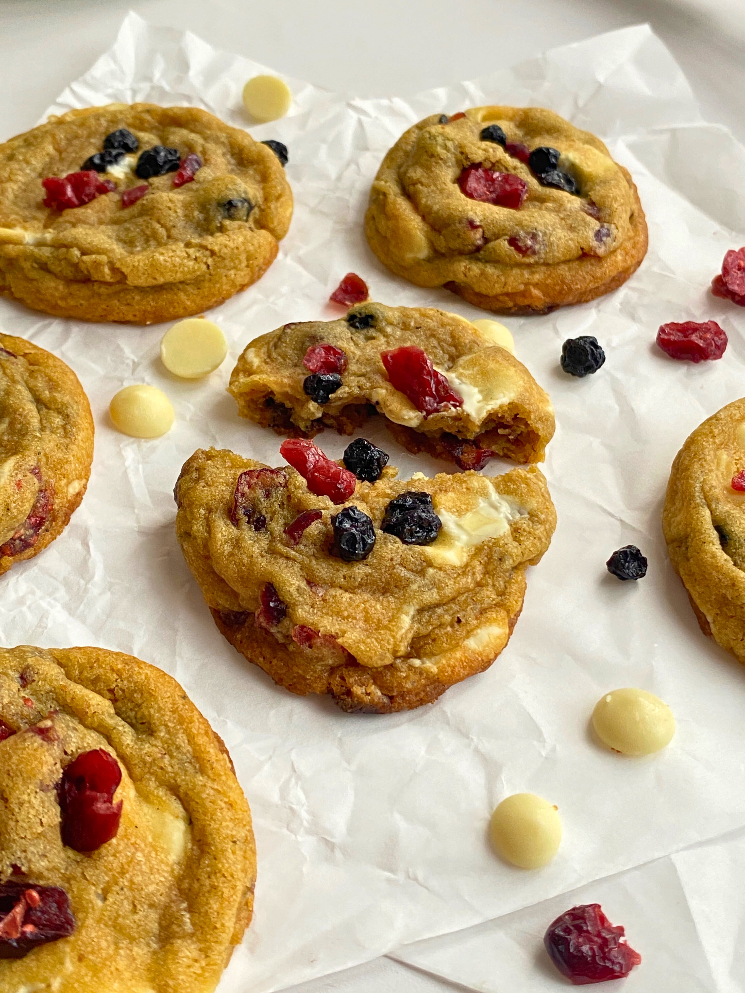 Berry Bliss | Blueberries, Cranberries, & White Chocolate Cookies (~20 cookies)