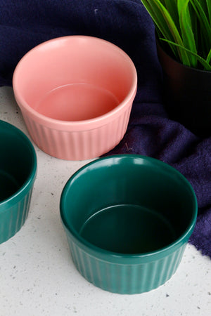 Teal Green Matte Ramekins (Set of 4)