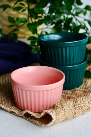 Teal Green Matte Ramekins (Set of 4)