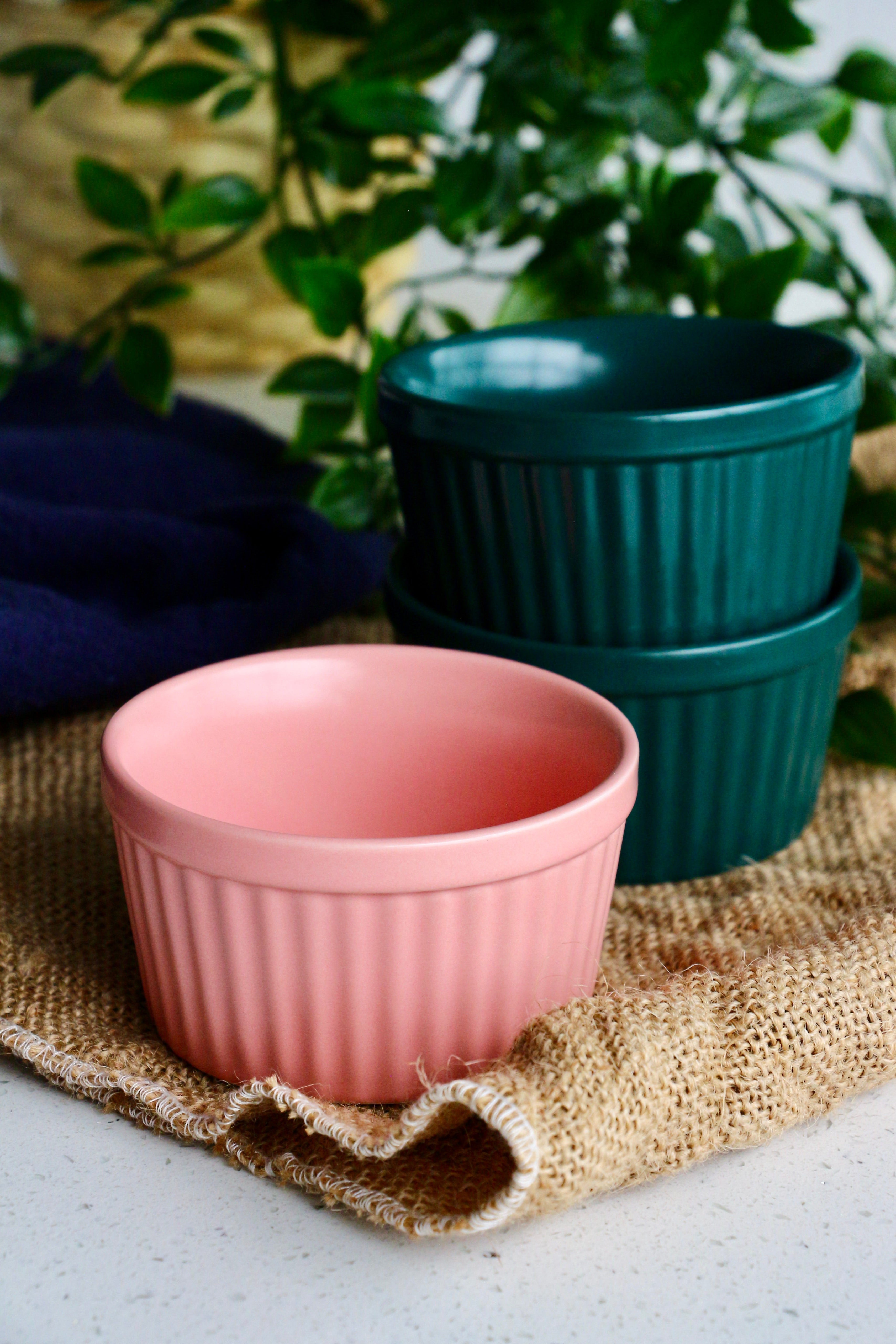 Teal Green Matte Ramekins (Set of 4)