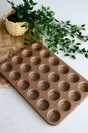 24-Cup Nonstick Mini Muffin/Cupcake Pan (Gold)