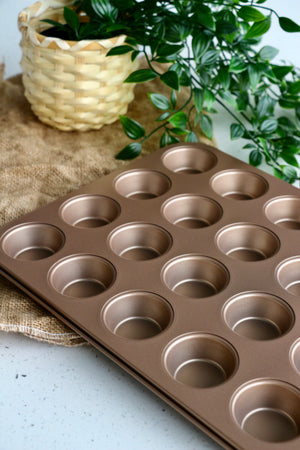 24-Cup Nonstick Mini Muffin/Cupcake Pan (Gold)