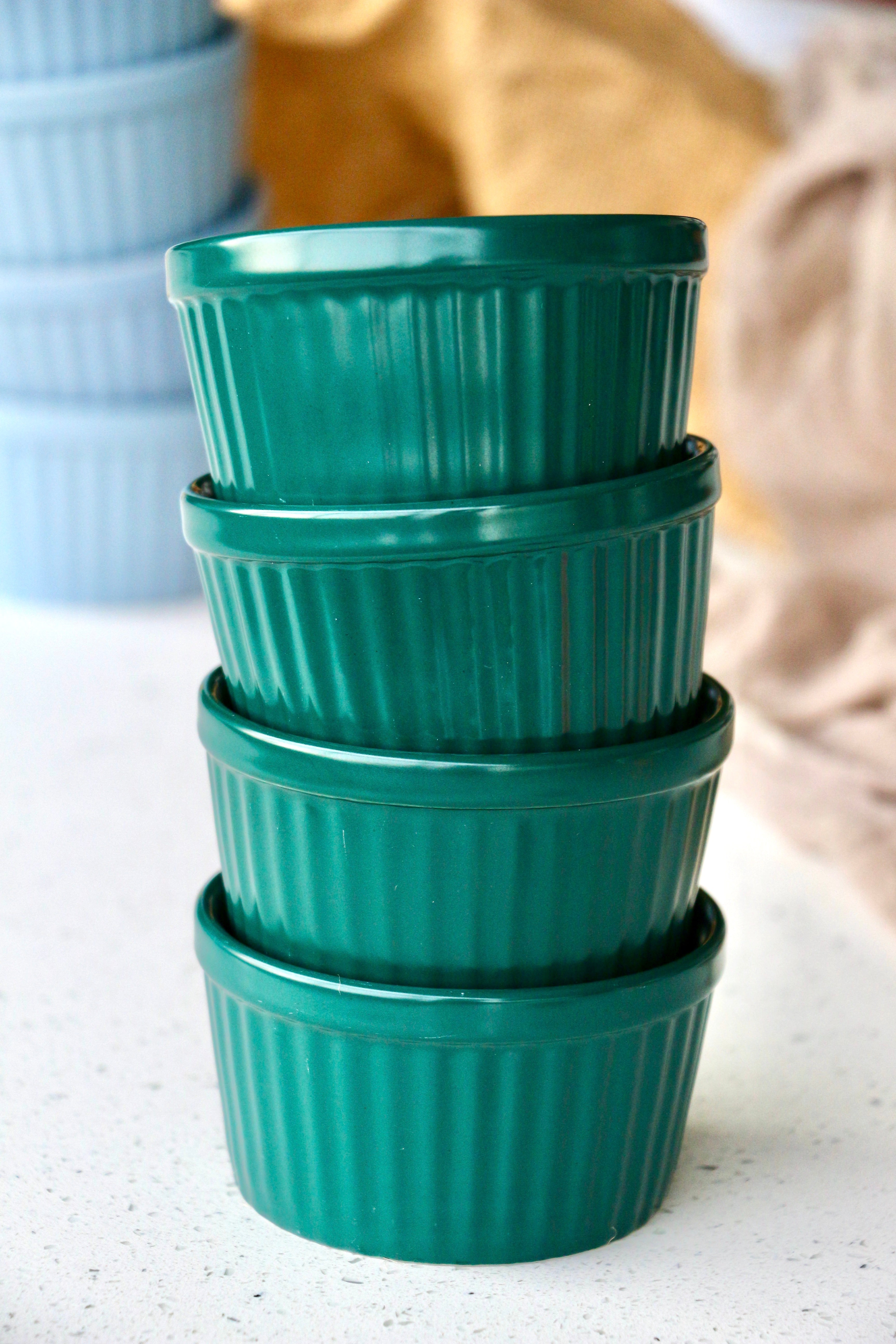 Teal Green Matte Ramekins (Set of 4)