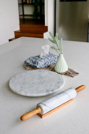 12" Dessert & Cake Turntable in Natural Marble