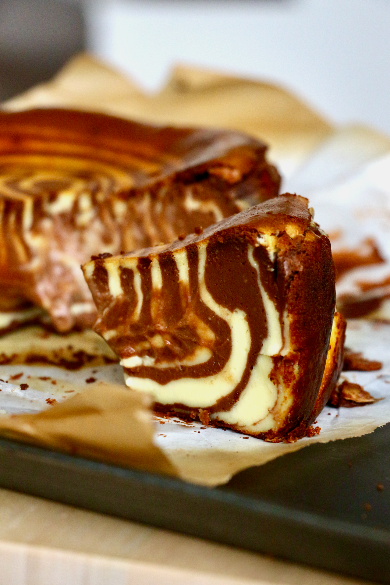 Belgian Dark Chocolate Marbled Basque Burnt Cheesecake | Baking Kit | makes 1x 7" cake