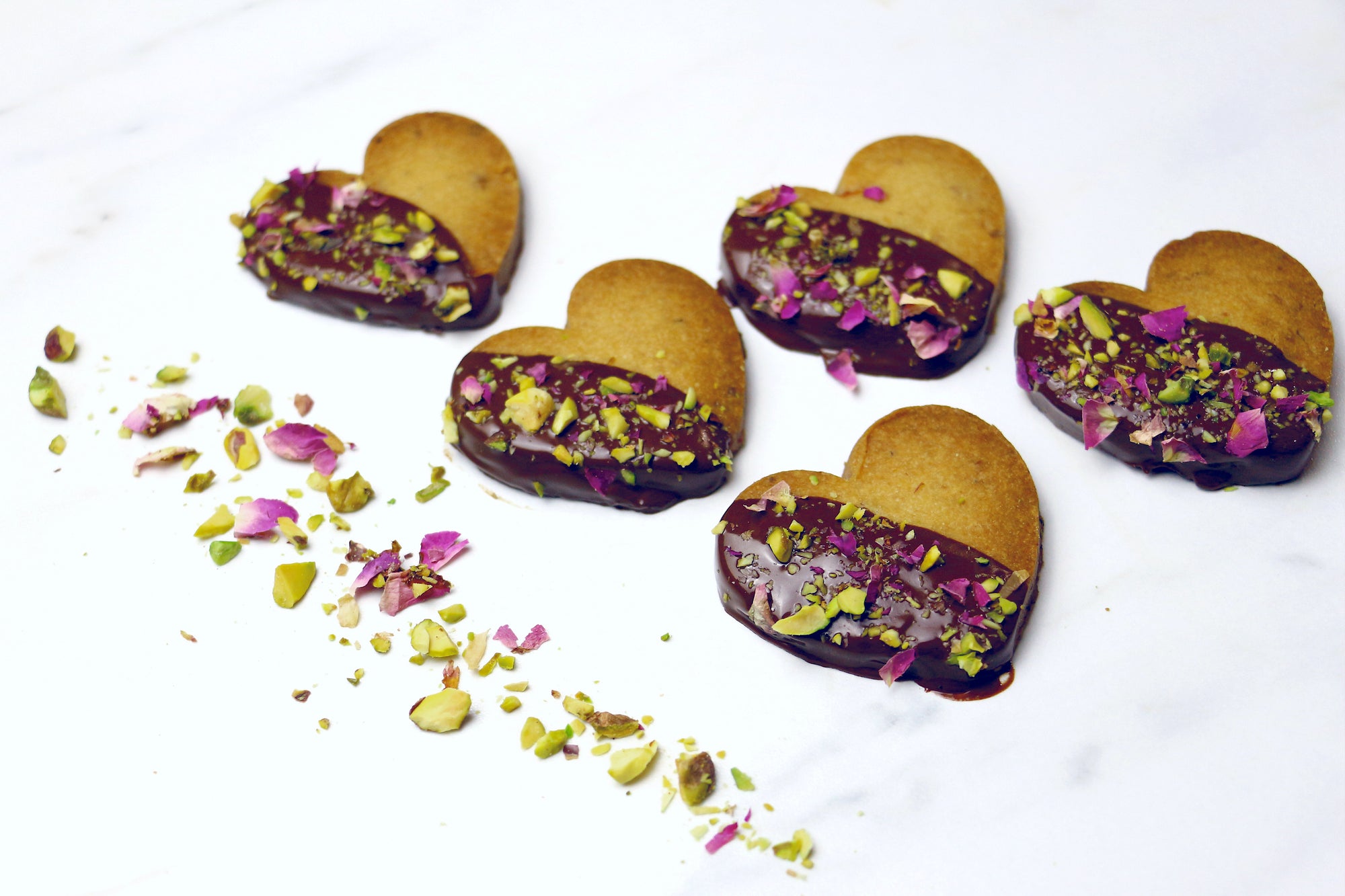 RECIPE: Pistachio Rose Brown Sugar Shortbread Cookies, a Sweet Surprise this Valentine's Weekend