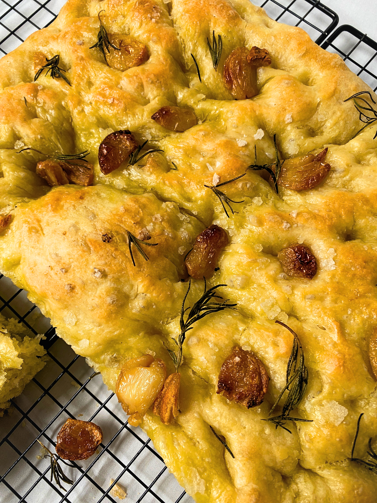 Focaccia With Garlic Confit & Rosemary