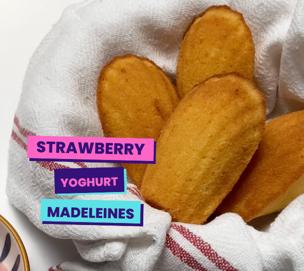 Easy, Sweet Strawberry Yoghurt Madeleines