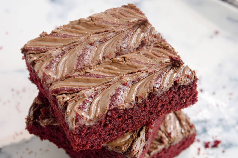June's Kit: Orange Red Velvet Nutella Swirl Brownies