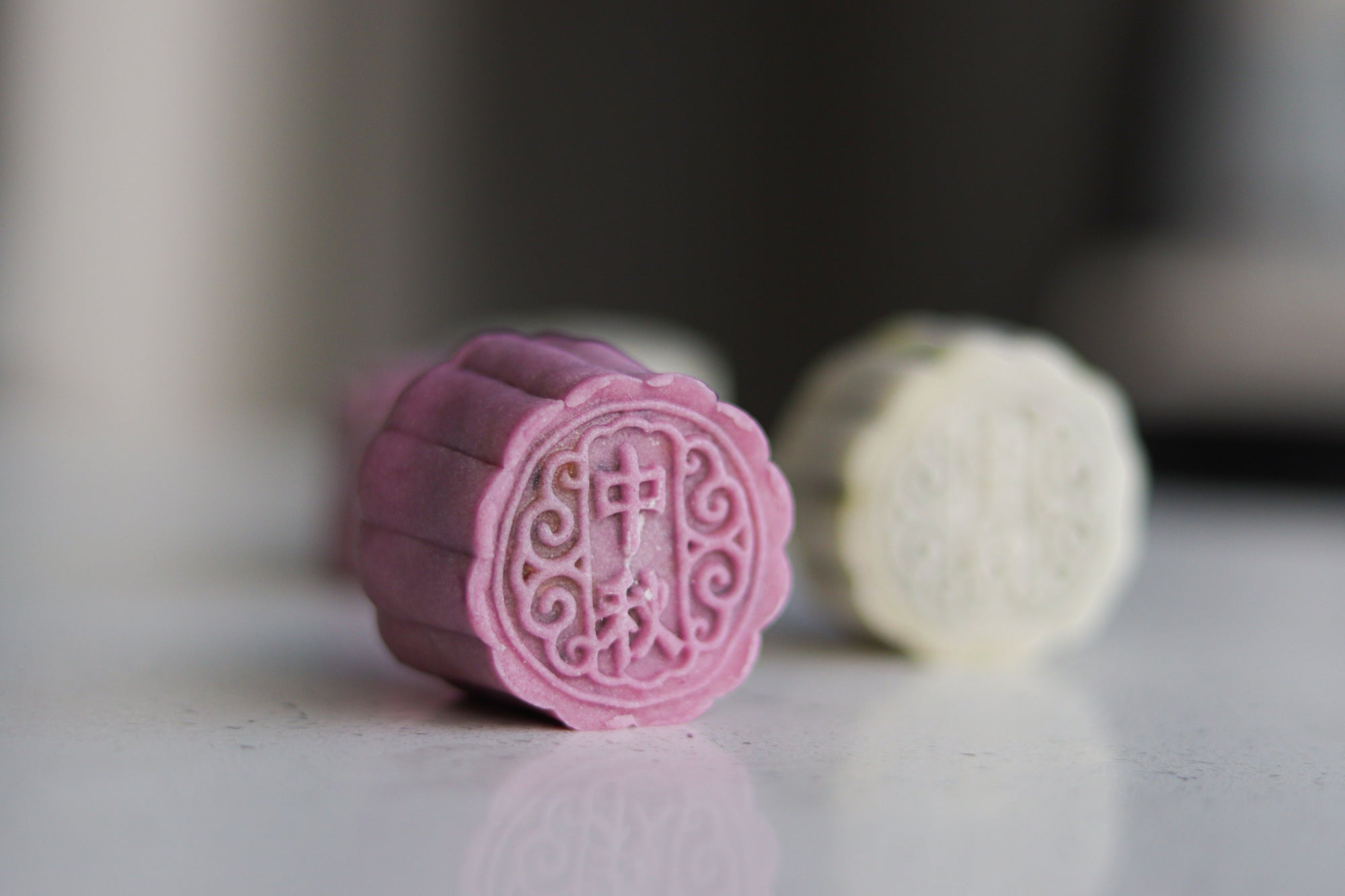 Moonlit Harmony | Makes ~32x No-Bake Snowskin Mooncakes | Sweet Potato, Black Pepper, Salt, White Sesame, Black Sesame | Lychee, Matcha, Cranberry |
