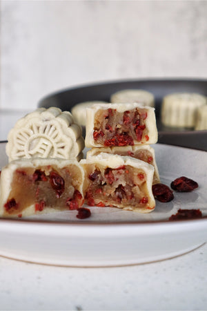 Summertime Madness | Makes ~36x No-Bake Snowskin Mooncakes | Lychee Rose Cranberries & Peach Mango Coconut Snowskin Mooncakes