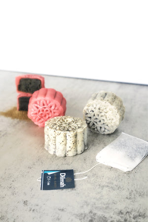 Spring Sensation | Makes ~36x No-Bake Snowskin Mooncakes | Earl Grey Dark Chocolate Almond Snowskin Mooncakes & Strawberry Matcha And Black Sesame Snowskin Mooncakes