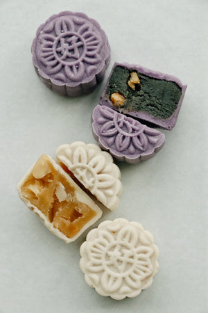 Pursuit Of Mooncake | Makes ~32x No-Bake Snowskin Mooncakes | Osmanthus Citrus Almond | Purple Yam Black Sesame Walnut
