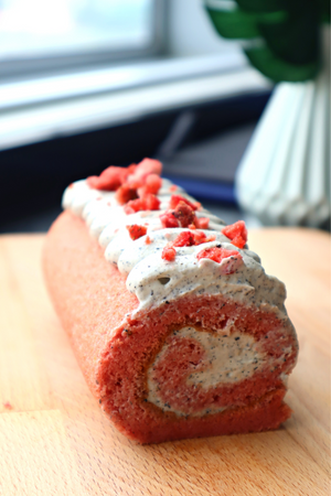 Strawberry Black-Sesame Swiss Roll | Baking Kit | makes 1 x 13" roll