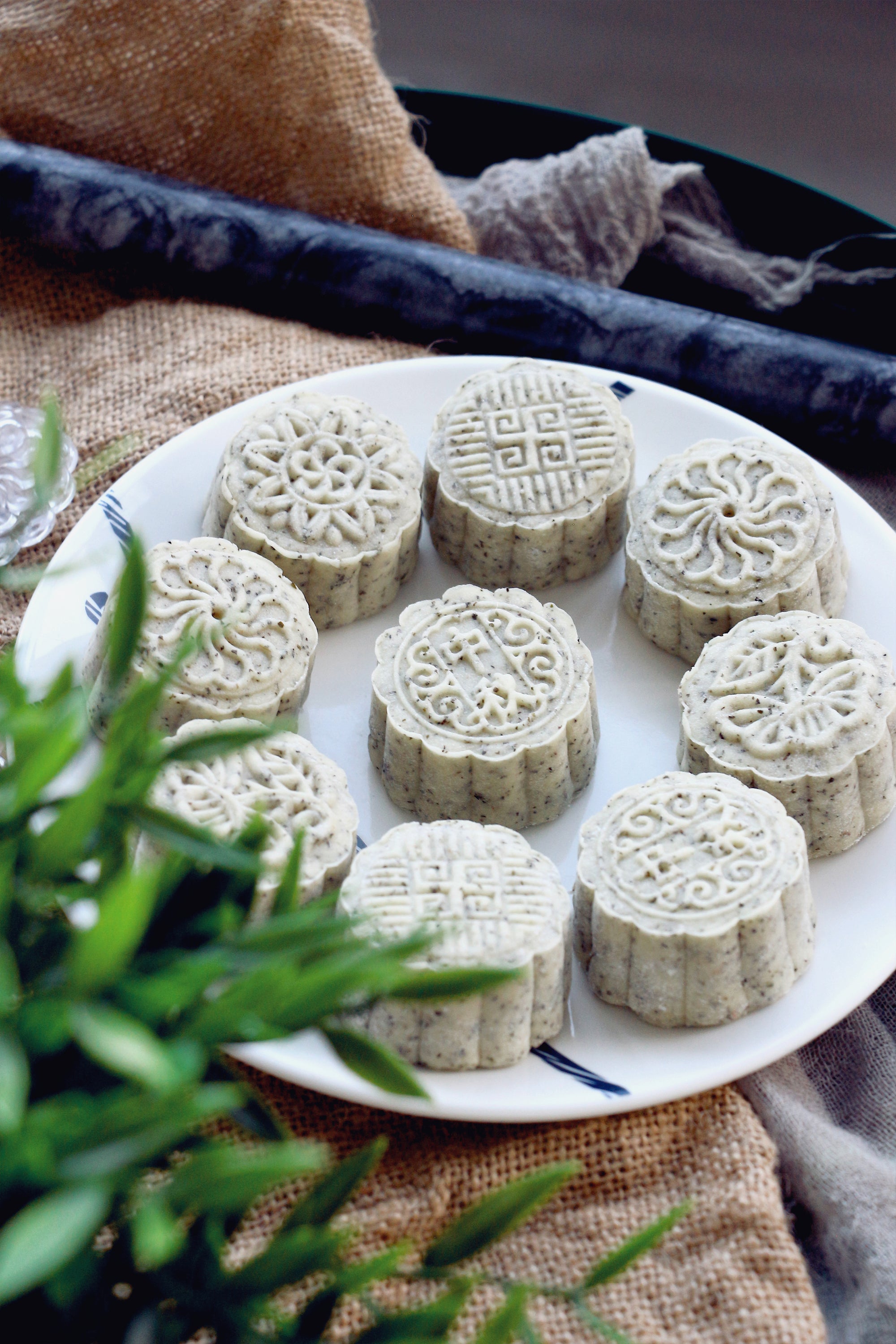 Spring Sensation | Makes ~36x No-Bake Snowskin Mooncakes | Earl Grey Dark Chocolate Almond Snowskin Mooncakes & Strawberry Matcha And Black Sesame Snowskin Mooncakes