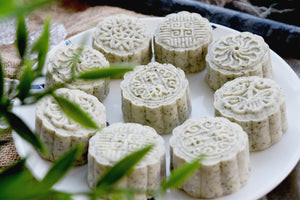 Spring Sensation | Makes ~36x No-Bake Snowskin Mooncakes | Earl Grey Dark Chocolate Almond Snowskin Mooncakes & Strawberry Matcha And Black Sesame Snowskin Mooncakes