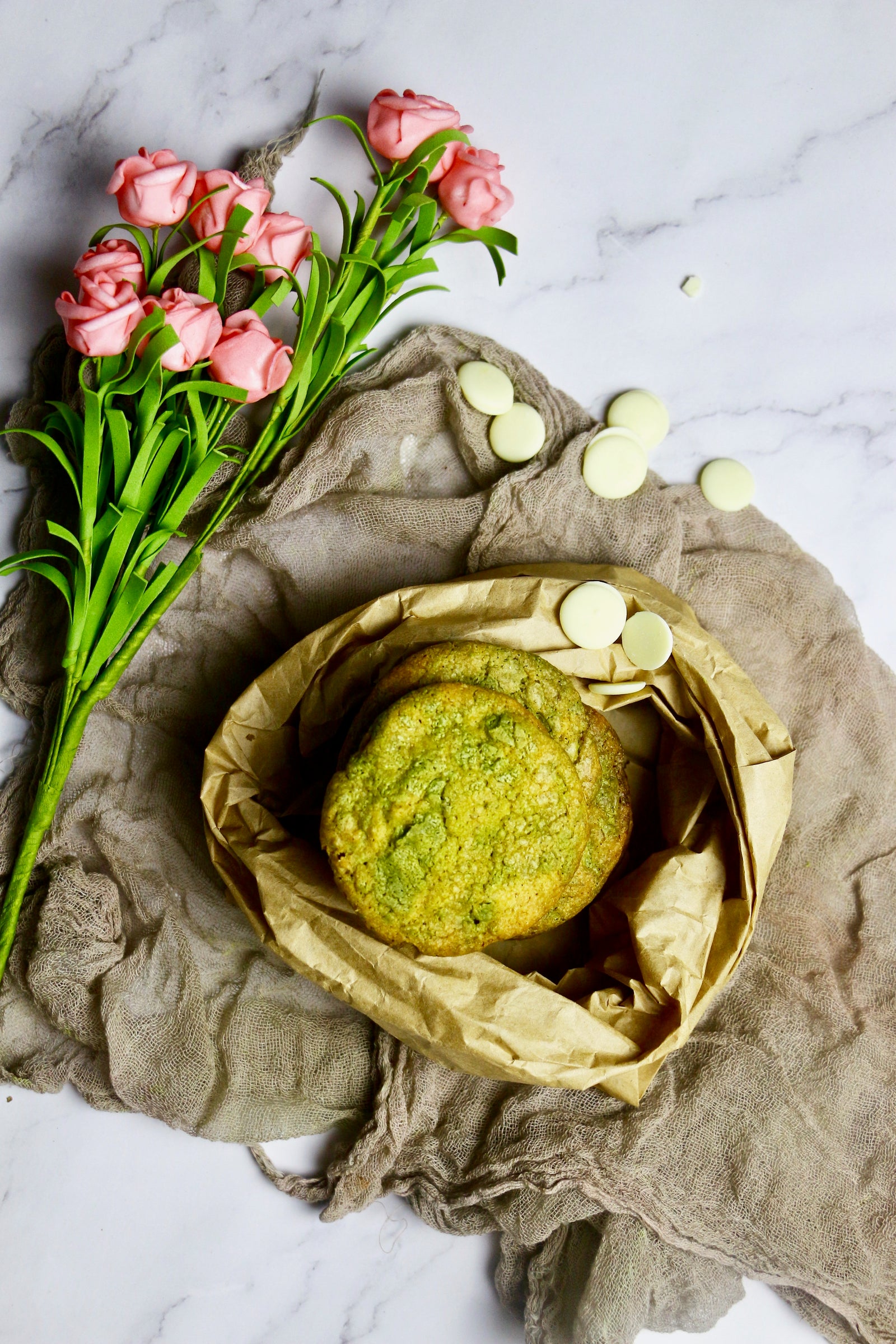 The Matcha-rena | Matcha White Chocolate Marbled Cookies (~24 cookies)