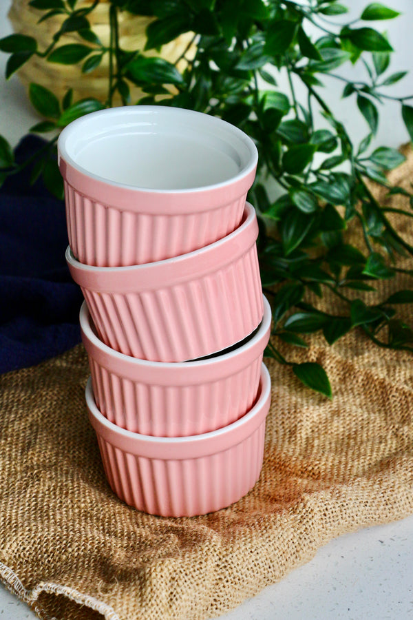 Glossy Baby Pink Ramekins (Set of 4) | Bakestarters
