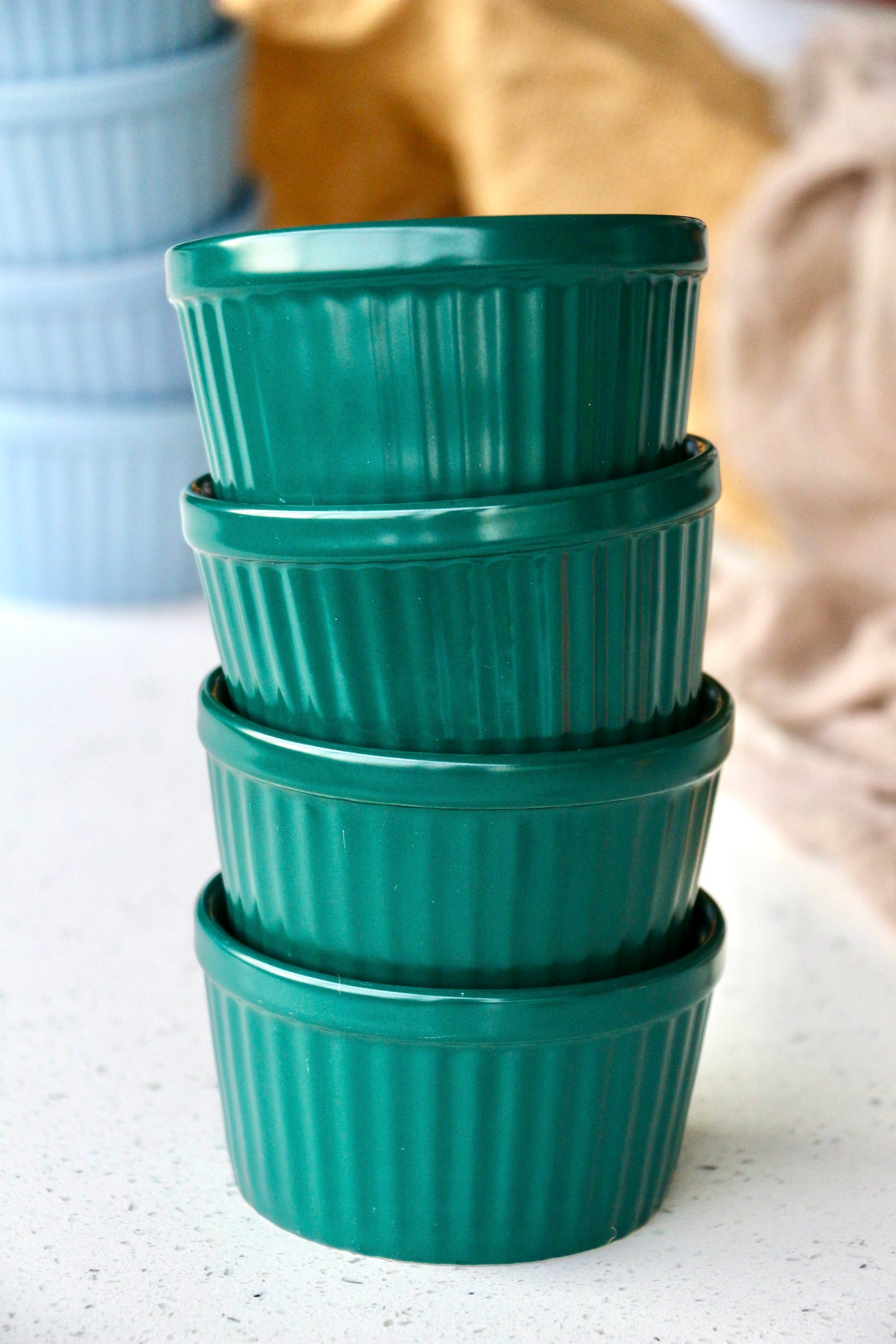 Teal Green Matte Ramekins (Set of 4)