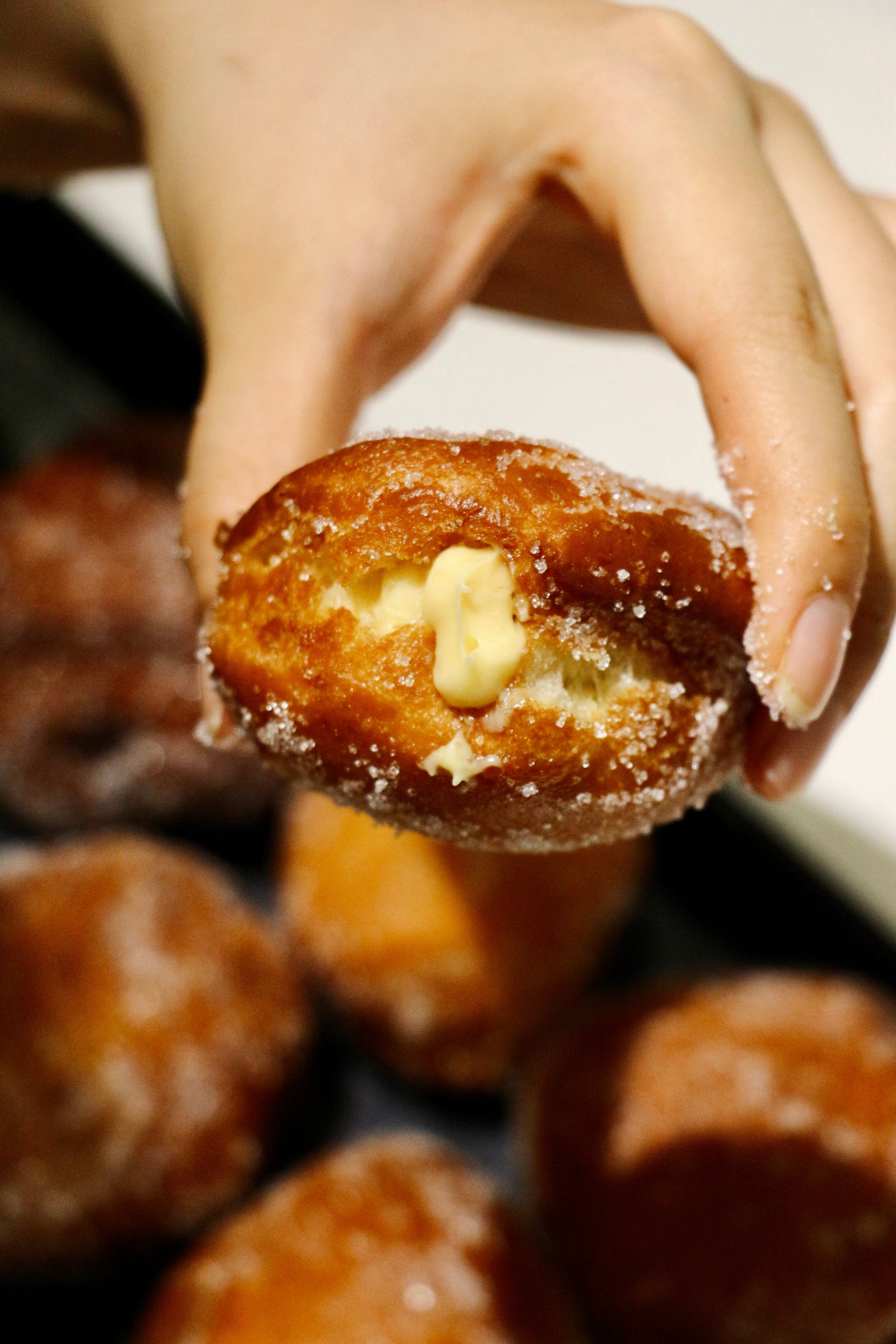 [No-Bake] Bombolonis w/ Banana Pastry Cream & Black Sesame Pastry Cream | Baking Kit | makes ~14x bombolonis