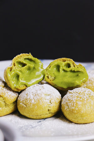 Matcha Muse | Matcha Cream Puffs w/ Matcha Cream (~20 puffs)