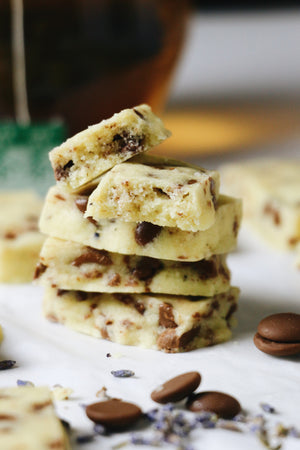 Lav Me, Lav Me Not | Lavender Milk Chocolate Shortbread Cookies (~32 cookies)