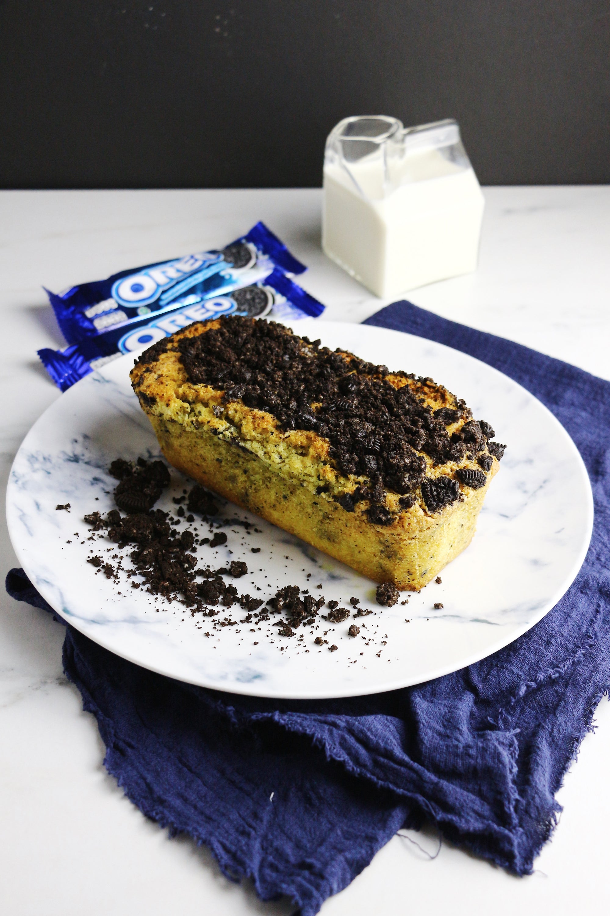 Cookies & Creme Loaf Cakes | Oreo Loaf Cakes w/ Oreo Crunch (makes 2x loaves)