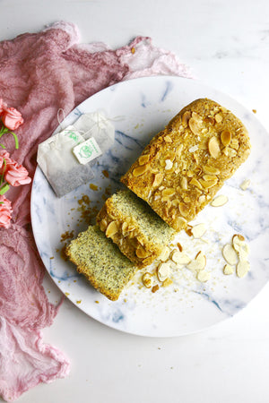Temp-tea-tion | Oolong Tea Loaf Cakes w/ Sliced Almonds & Demerara Sugar (makes 2x loaves)