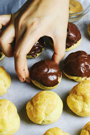 Sleek Earl | Earl Grey Dark Chocolate-Dipped Cream Puffs (~20 puffs)