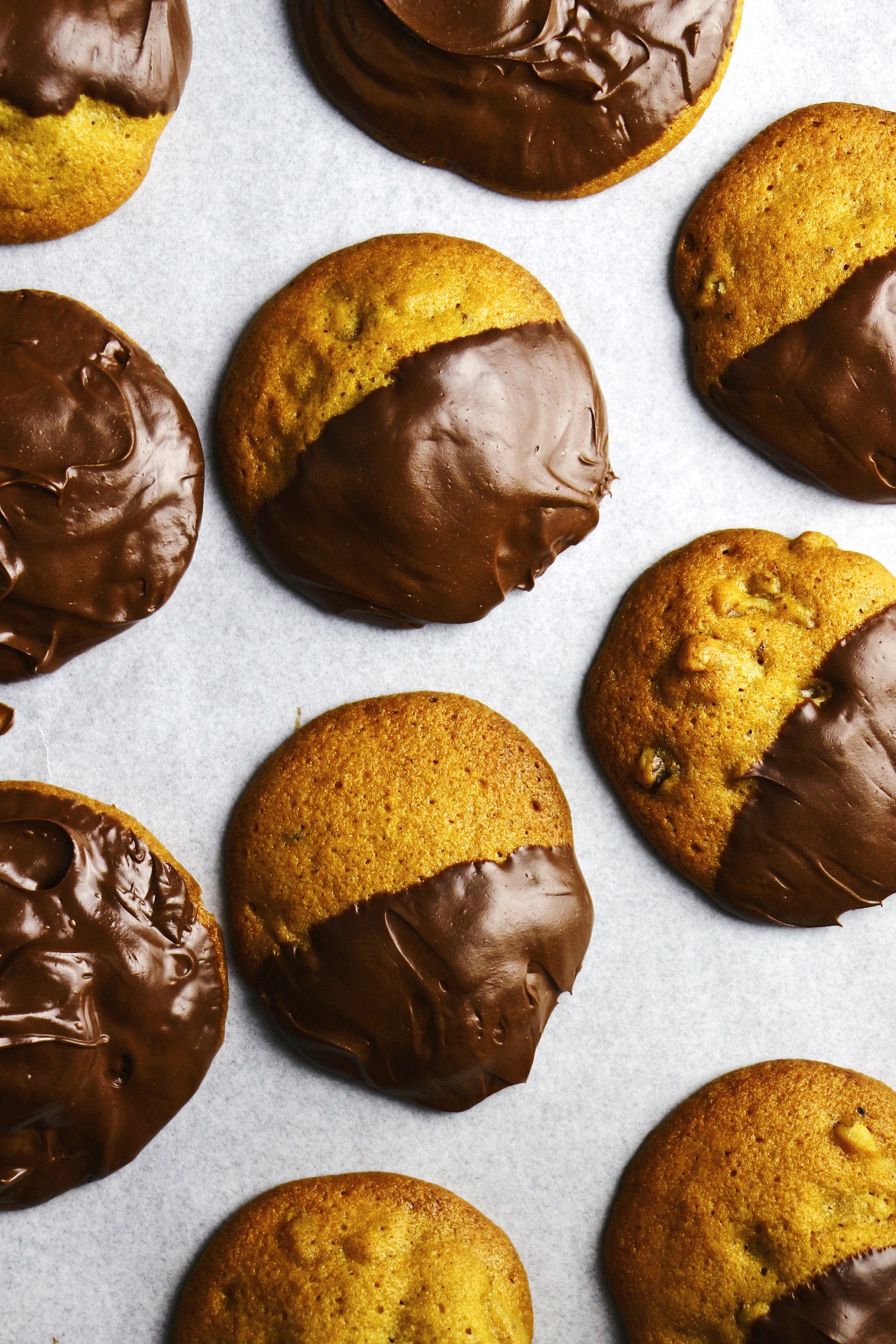 How Dipped Is Your Love | Walnut Chunk Chocolate-Dipped Cookies (~24 cookies)