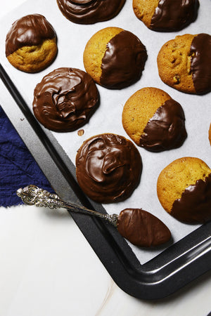 How Dipped Is Your Love | Walnut Chunk Chocolate-Dipped Cookies (~24 cookies)