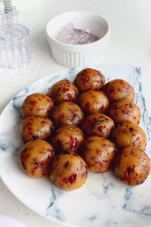 Summertime Madness | Makes ~36x No-Bake Snowskin Mooncakes | Lychee Rose Cranberries & Peach Mango Coconut Snowskin Mooncakes