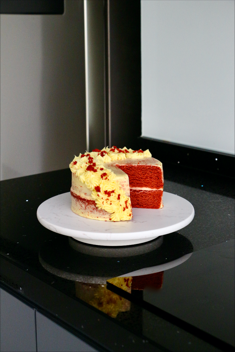 12" Dessert & Cake Turntable in Matte Marble