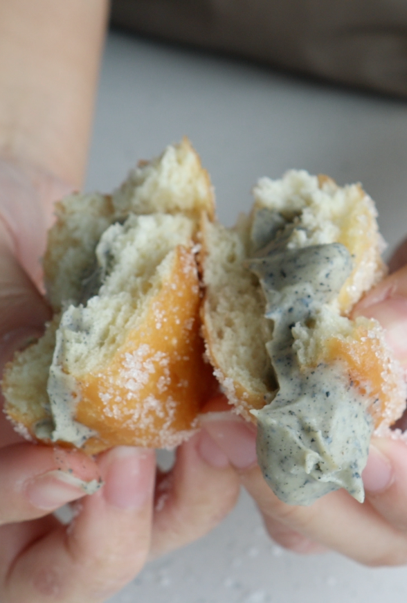 [No-Bake] Bombolonis w/ Banana Pastry Cream & Black Sesame Pastry Cream | Baking Kit | makes ~14x bombolonis