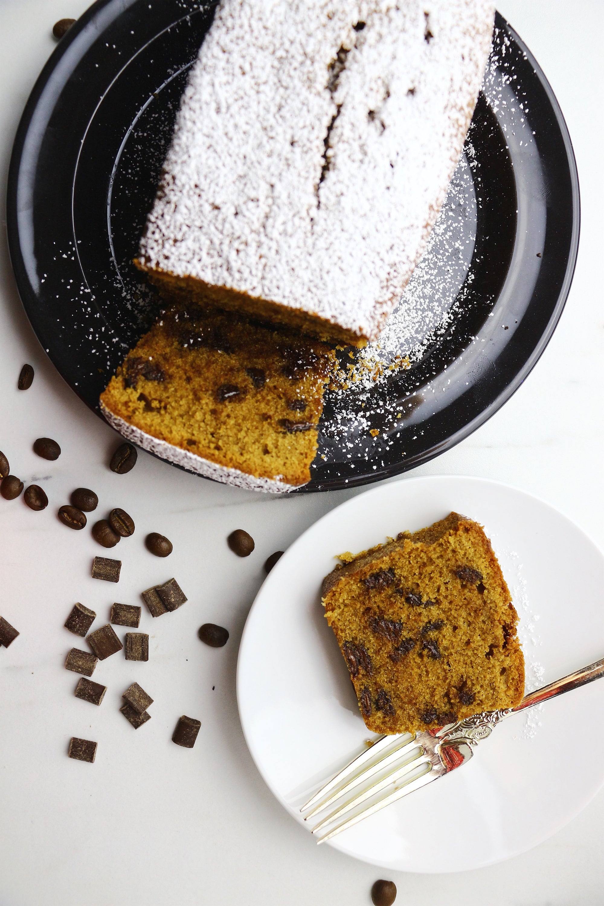 Mocha Delight | Coffee Dark Chocolate Chunk Loaf Cakes (makes 2x loaves)